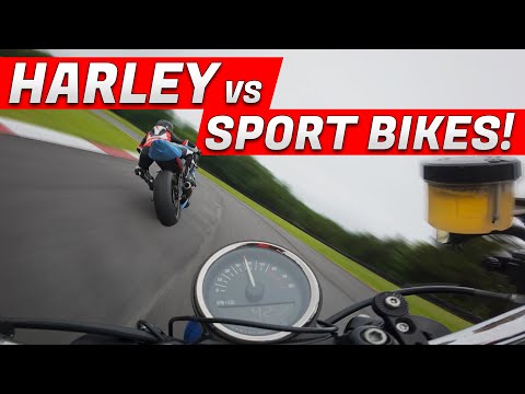 Harley Sportster VS Sport Bikes ON TRACK!