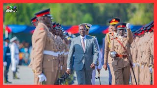 President Ruto inspects a passing out parade mounted by the newly commissioned cadet officers