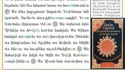 ختمة من مصحف التجويد باللغة الألمانية الصفحة رقم 138