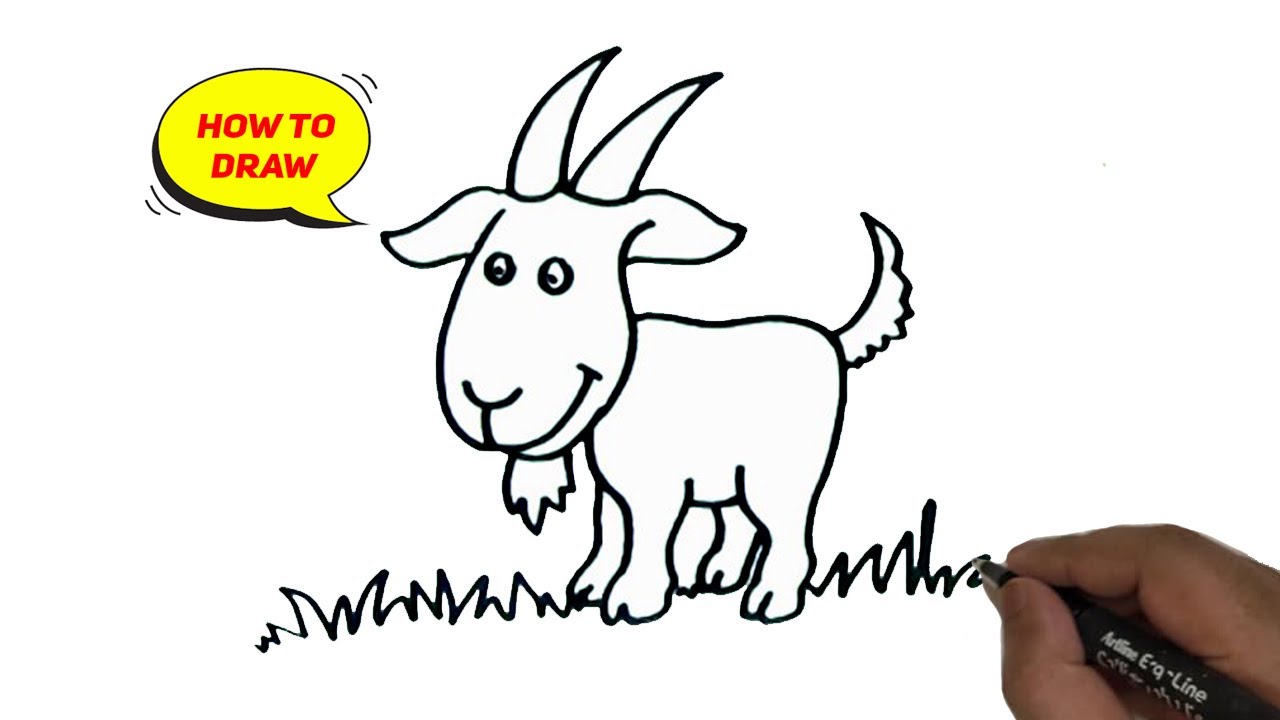 How to draw a Cartoon Goat Easy and Step by Step.