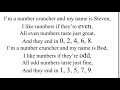 Y3 number cruncher song odd and even numbers