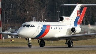 : MUST SEE: Yakovlev YAK-40 Take Off at Airport Bern-Belp (Spectacular View)