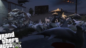 GTA 5 PC Mods - Shark Cannon! (Shoot Sharks At People)