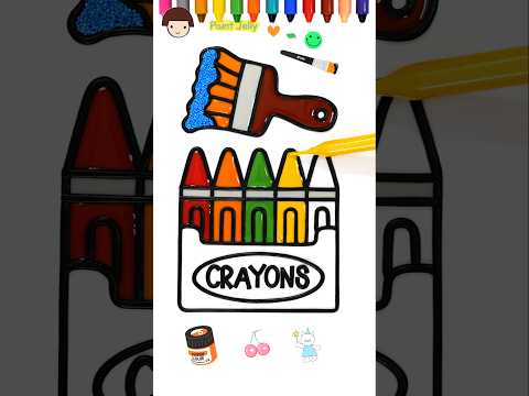 Crayon, Paintbrush Jelly Painting & Coloring | Satisfying Art, Dropper Coloring Page #colors
