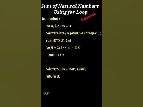 Sum of Natural Numbers Using for Loop @computerstudyzone - YouTube