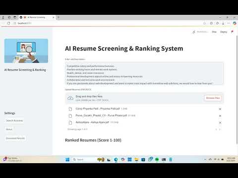 Al Resume Screening & Ranking System