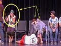 Hypnotist says "DEEP ASLEEP" and then goes into the audience...