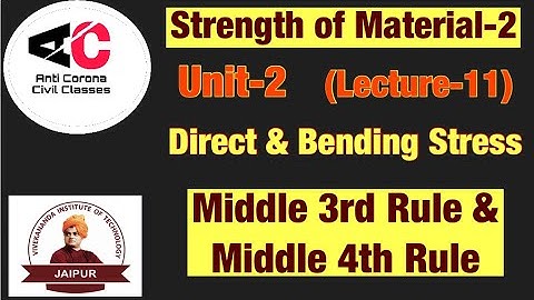 Middle One Third Rule & Middle One Forth Rule | Core of  Section | Direct & Bending Stresses | L-11