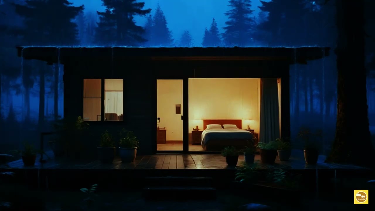 Dark Cozy Cabin Rain Sounds 🌧️ Insomnia Relief & Deep Sleep in 5 Minutes