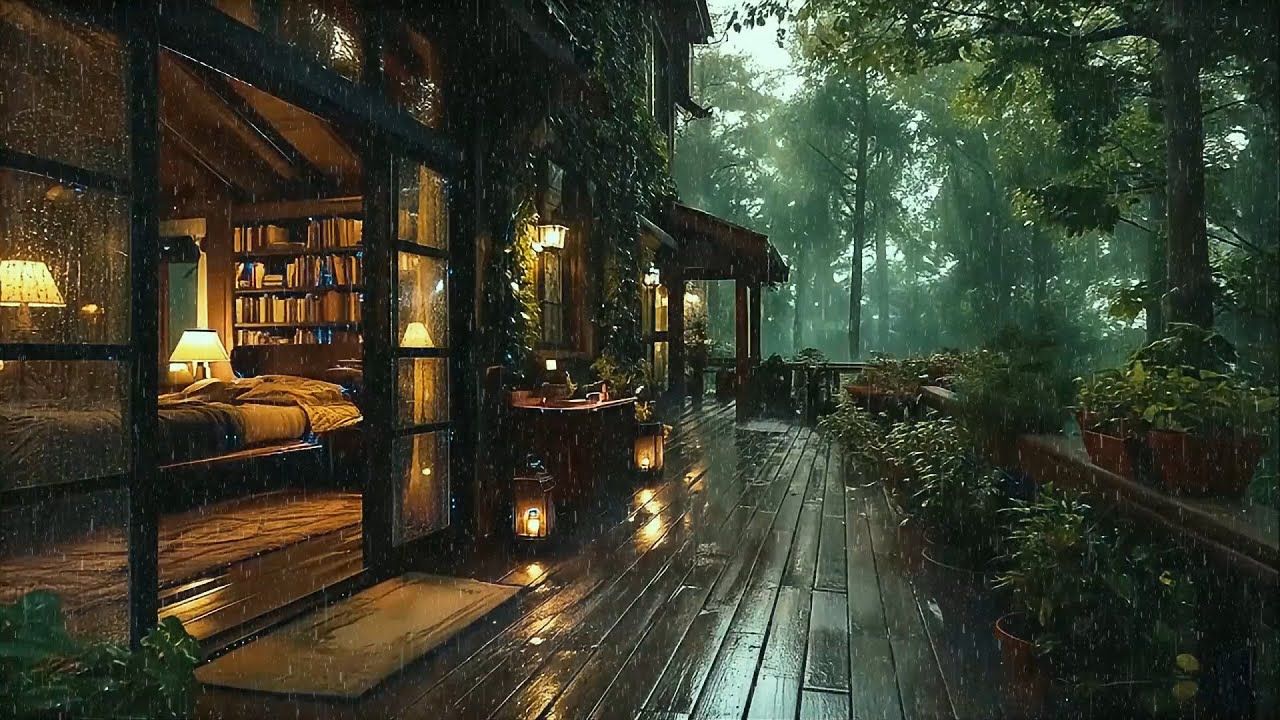 Relaxing Rain in the Forest at Night 🌙 | Sleep & Calm with Heavy Rain ...
