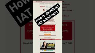 how to download iiser admit card 💖❤️🤖📸#iiser#IAT IAT admit card
