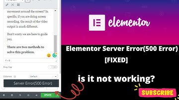 Elementor "Server Error (500 Error)" Solved Quickly by using plugin