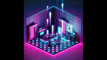 Cyberpunk Voxel Room Animation | Isometric Style
