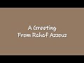 A greeting from rahaf azzouz