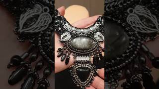 Комплект "Крылья ночного ангела " #украшенияскамнями #жаннапанцерова #handmade #купитьукрашения