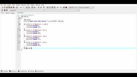 Contoh program IF ELSE dengan beberapa kondisi dalam bahasa C