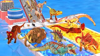 Falling Down the Stairs into Lava Path  Animals VS Dinosaurs Animal Revolt Battle Simulator