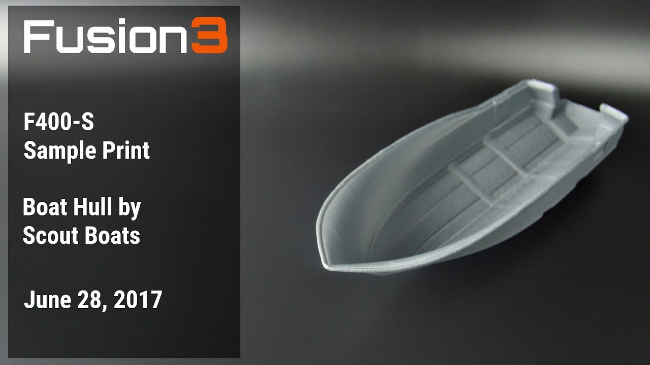 Fusion3 F400 - Boat Hull in PLA Print) - YouTube