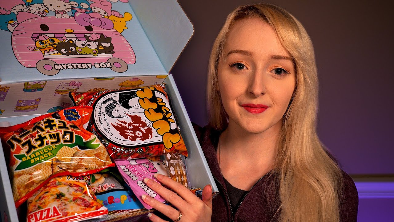 ASMR Candy Tasting & Mouth Sounds | Hello Sanrio Unboxing
