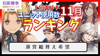 FF9コラボ 幻影戦争 11月ギルバト使用数ランキング！風超優遇MAPジタンのランキングがコチラ。そして先月比較の属性割合に虚無。ゲームは面白いのに残念すぎる【WAROFTHEVISIONSFFBE】