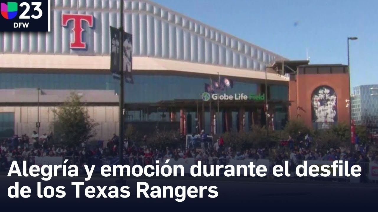 Alegría y emoción durante el desfile de los Texas Rangers por el