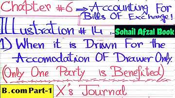 illustration 14, Accommodation Bills, One Party Benefited, Chapter#6, BOE,Sohail Afzal Book,B.com-1