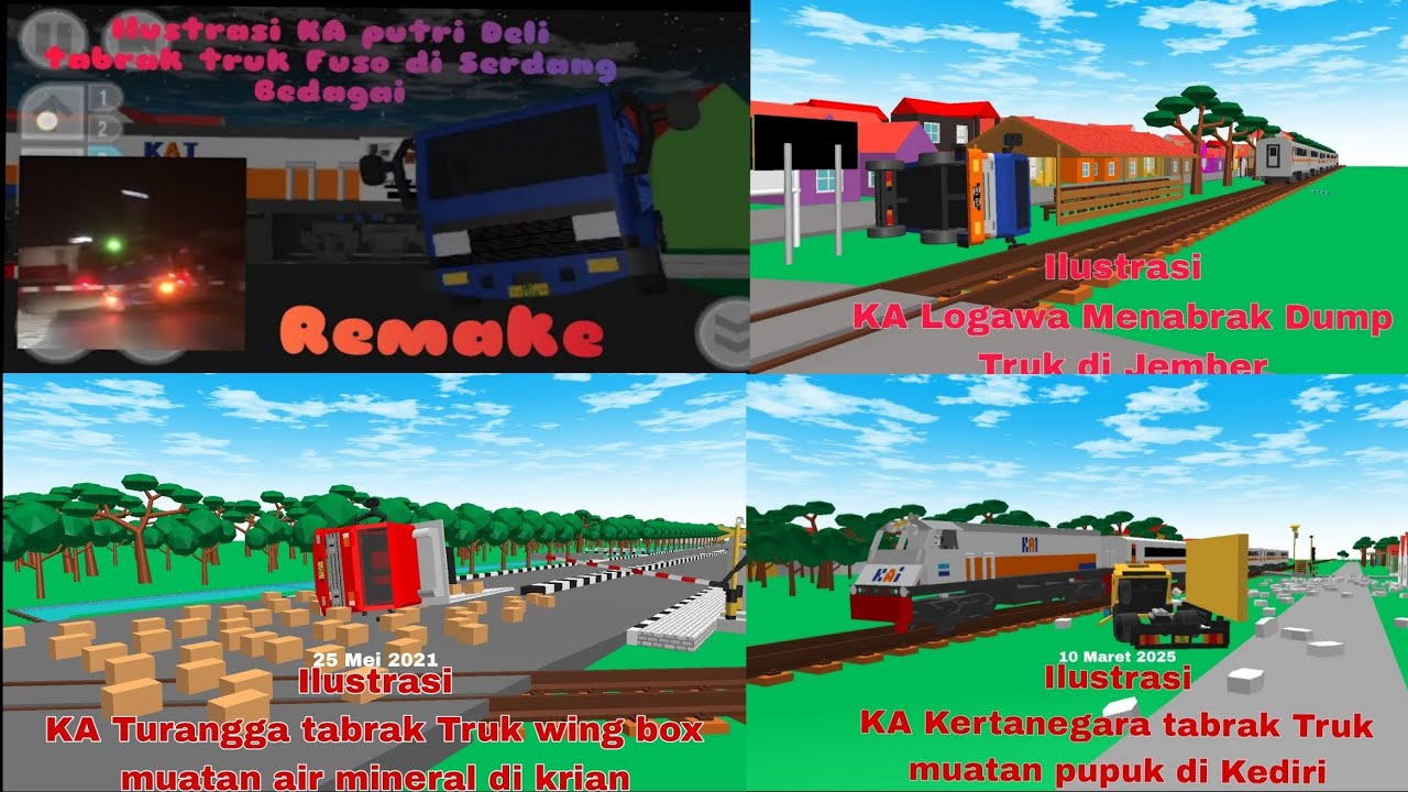 4 Kompilasi Ilustrasi KA tabrak truk