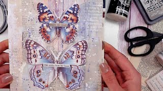 Relaxing Session of Art Journaling - Beginners Page with BUTTERFLIES Collage BOOK - @MaremiSmallArt screenshot 3