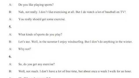 Tiếng Anh giao tiếp Unit 7 Sports and Exercise