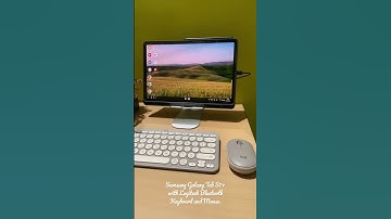 Samsung Galaxy Tab S7+ with Logitech Bluetooth Keyboard and Mouse.