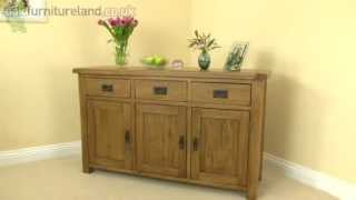 Rustic Solid Oak Large Sideboard From Oak Furniture Land