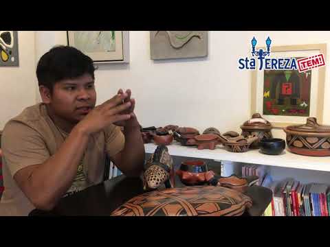 Tribo Wauja expõe artesanato em Santa Tereza