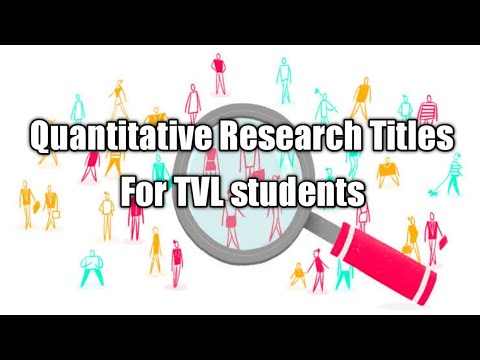 example of quantitative research title for tvl students