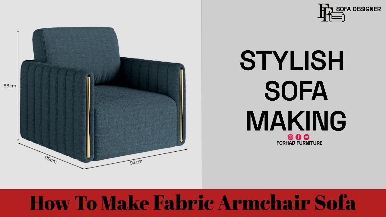 How To Make Chesterfield Fabric Armchair Sofa | Step By Step Process ...