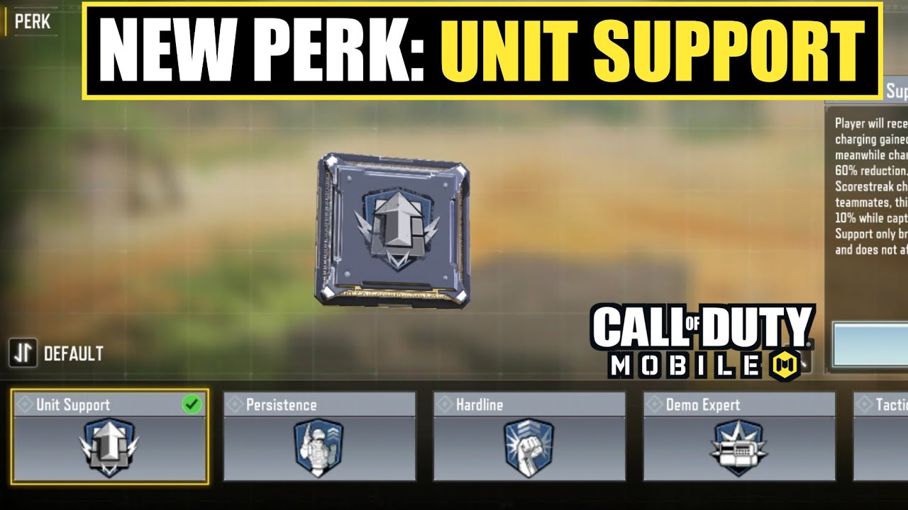 *NEW* Codm Unit Support Perk Gameplay Codm Test Server YouTube