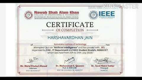 QUIZ ON ARTIFICIAL INTELLIGENCE WITH FREE CERTIFICATE IN 1 MINUTE | ELECTRICAL AND ELECTRONICS DEPT