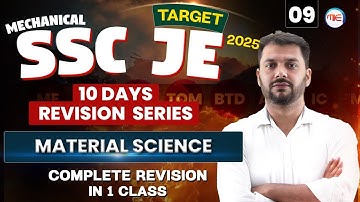 SSC JE Mechanical 2025 | Material Science Complete Revision in 1 Class | by jamal sir