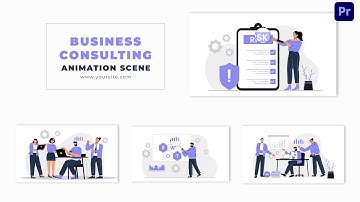 Business Advisory Concept Flat Design Character Animation Scene Premier Pro Template