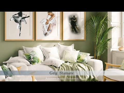 Serenity of Green and White Living Rooms