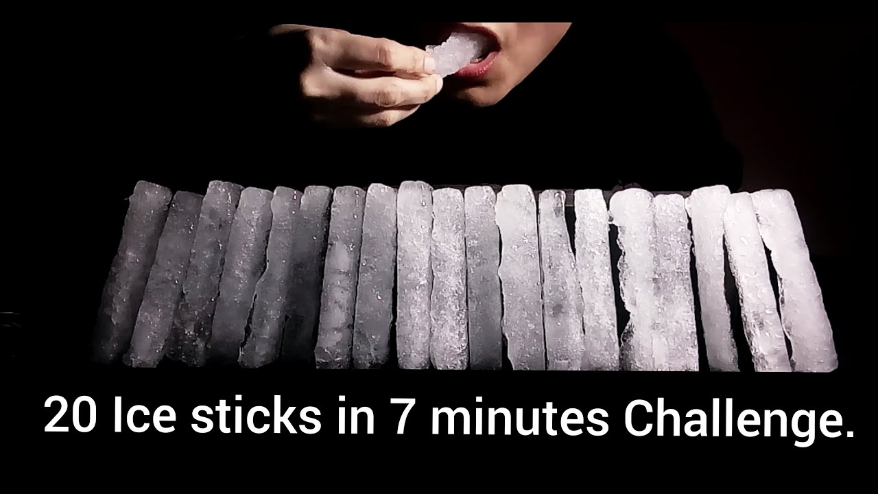 20 Ice sticks in 7 minutes challenge by Ice baby ASMR conversation to motivate ASMR Ice