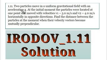 IRODOV_1.11 | KINEMATICS | VIDEO SOLUTION | MOTION IN STRAIGHT LINE | JEE ADVANCE | OLYMPIAD