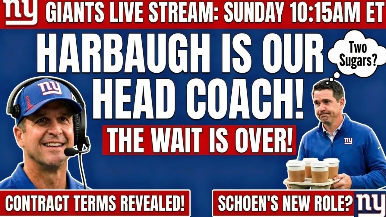 New York Giants Sunday Live 10:15am - Harbaugh Deal OFFICIAL! Let's Get This Started!
