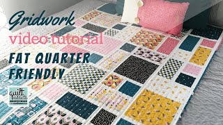 Easy Fat Quarter Pattern Perfect For Showing Off Big Prints Gridwork From Quilt Addicts Anonymous