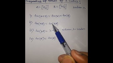 properties of trace of a matrix