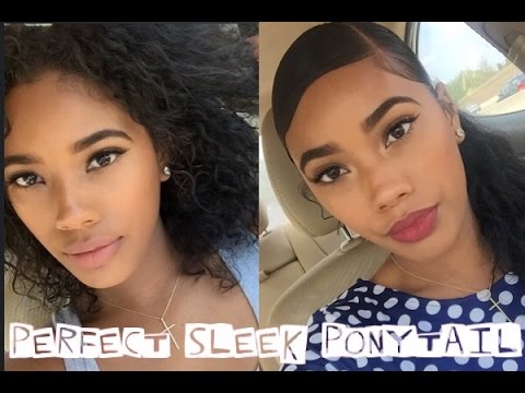 How To: The Perfect Sleek Ponytail for Curly Hair - YouTube
