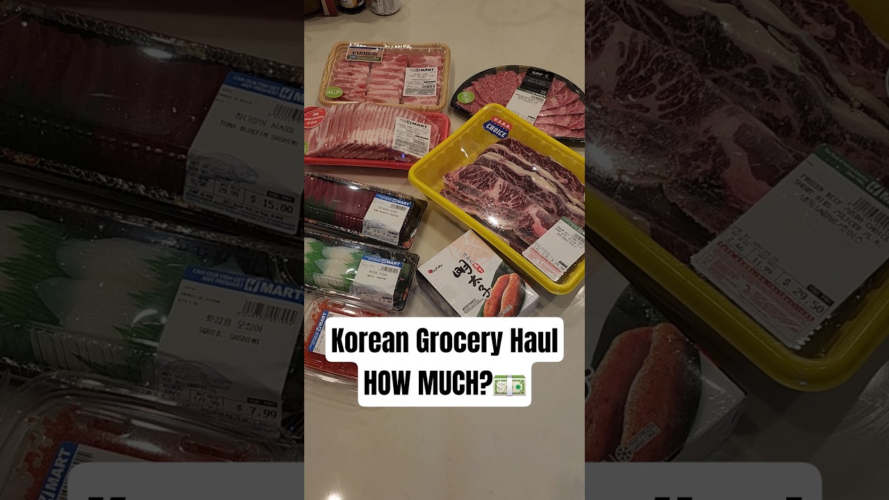 H-Mart Korean Grocery Haul 🛒 Guess How Much it was