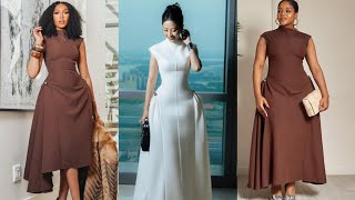 How to cut a dress with assymetric high neck and side flare