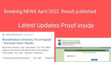 BHARATHIDASAN University April2022 Result published!!  MSU result Published today Breaking NEWS !!!