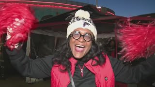 Cold temps can't cool Falcons fans as tailgates turn up outside Mercedes-Benz Stadium