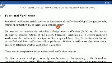 FUNCTIONAL VERIFICATION